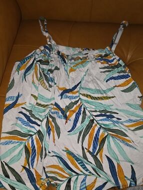 Soma Multicolor Tropical Leaf Cool Nights Shelf Bra Cami Top Xl